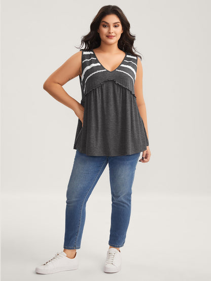 Lace Trim V-Neck Tank Top