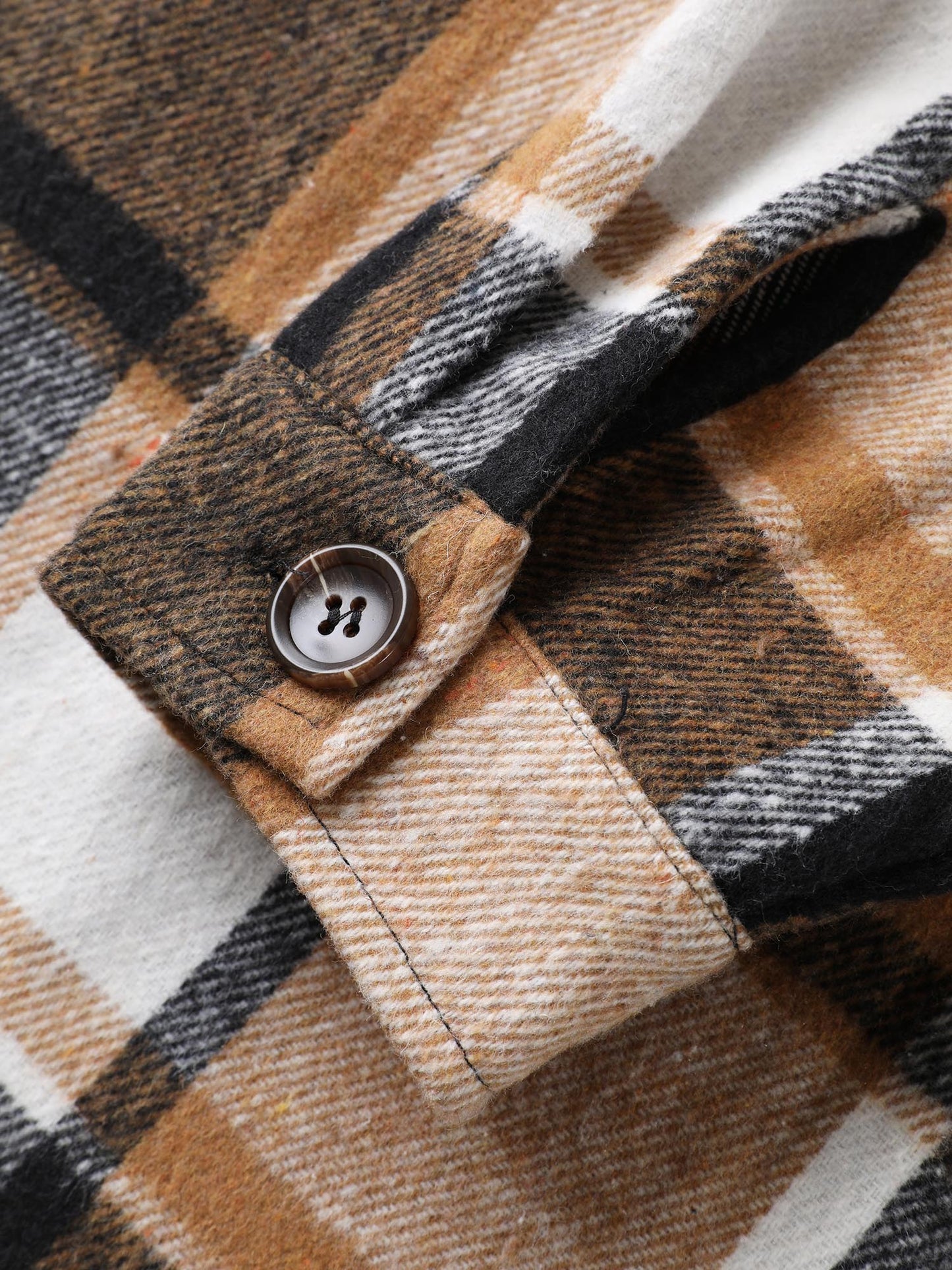 Plaid Chest Pockets Long Jacket