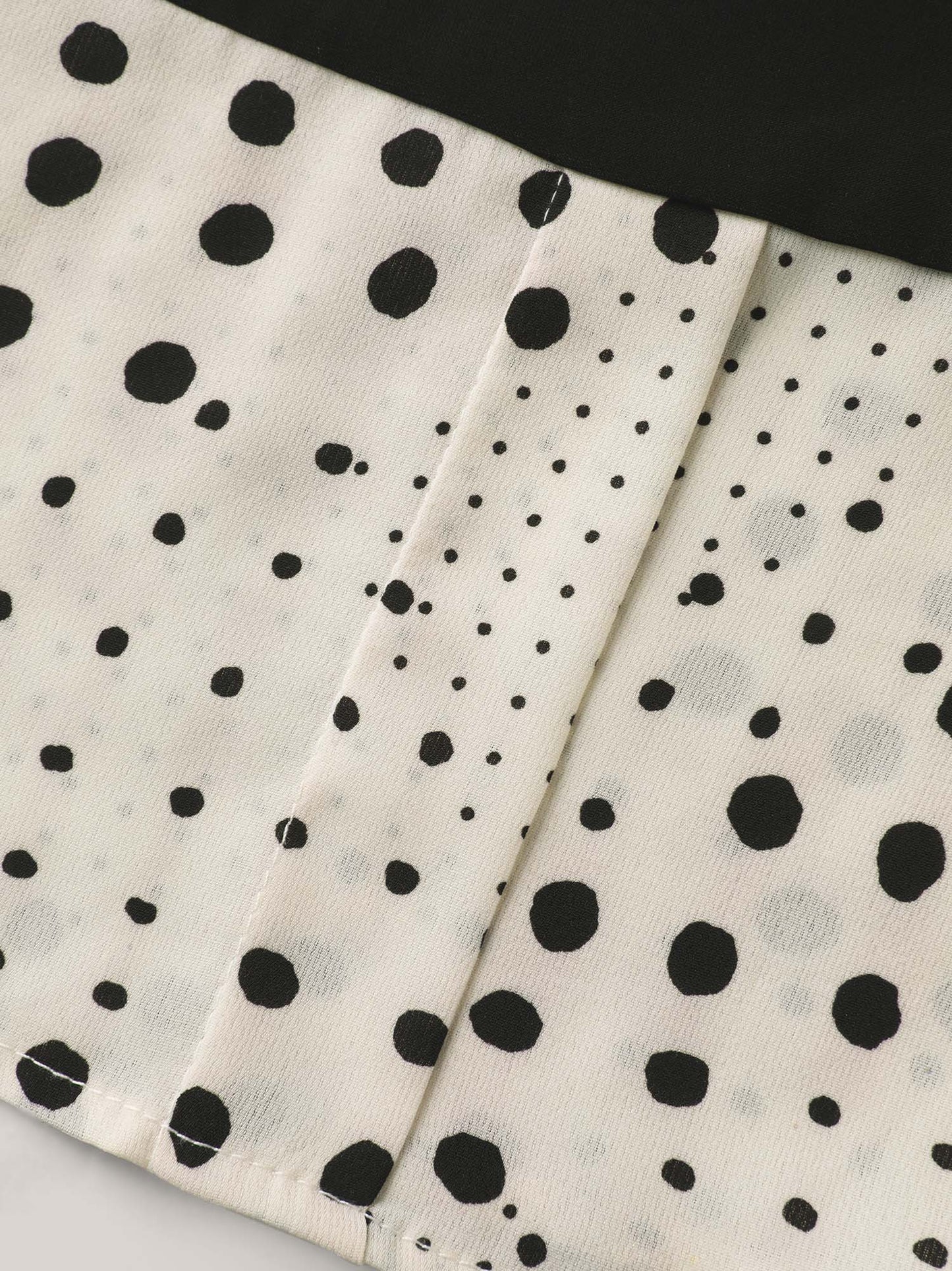 Sheer Color Contrast Spliced Collar Blouse