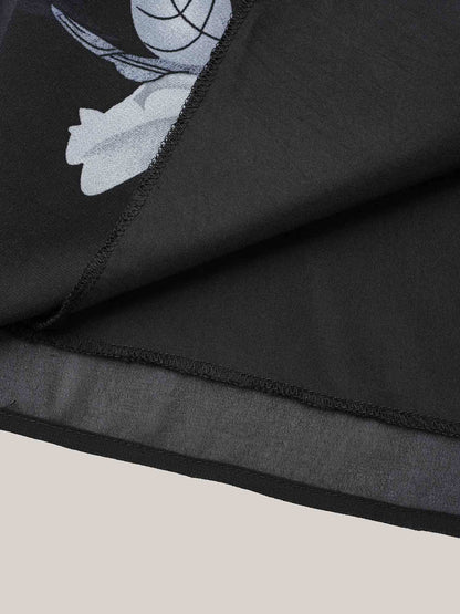 Chiffon Floral Round Neck Shirt