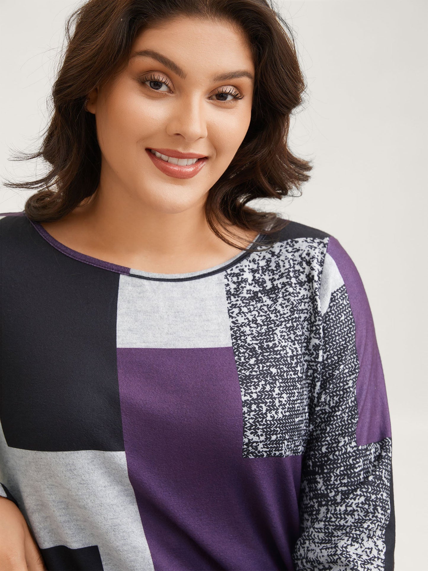 Colorblock Contrast Round Neck T-shirt