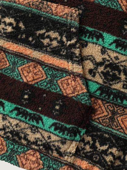 Colorful Geometric Stripes Zipper Vest