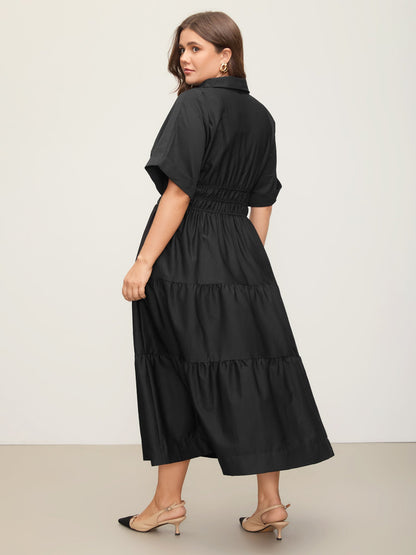 Midfield Tiered Midi Shirt Dress