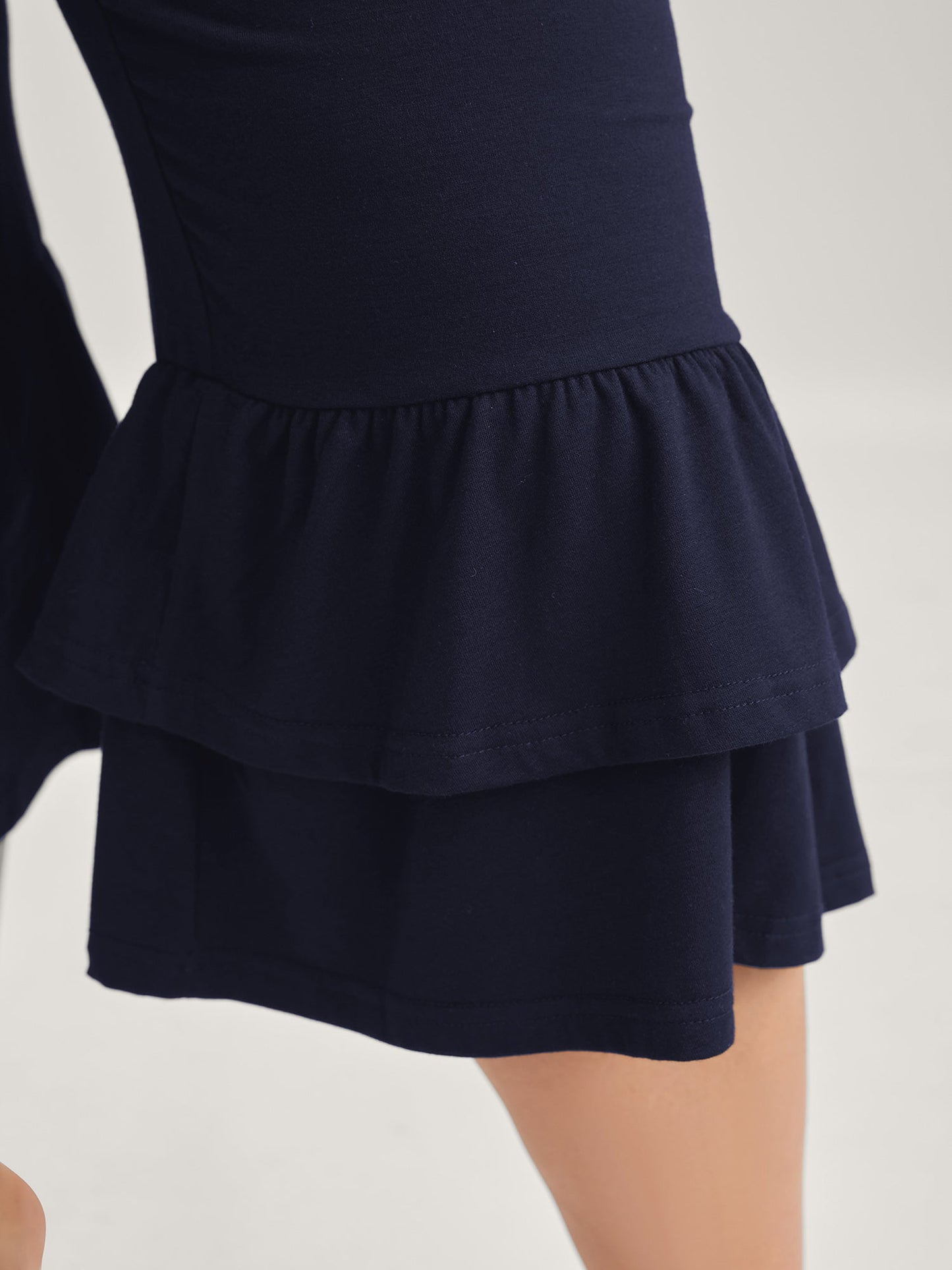 Layered Ruffled Flare Hem Pants