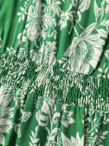 Breezy Floral Print Adjustable Straps Midi Dress