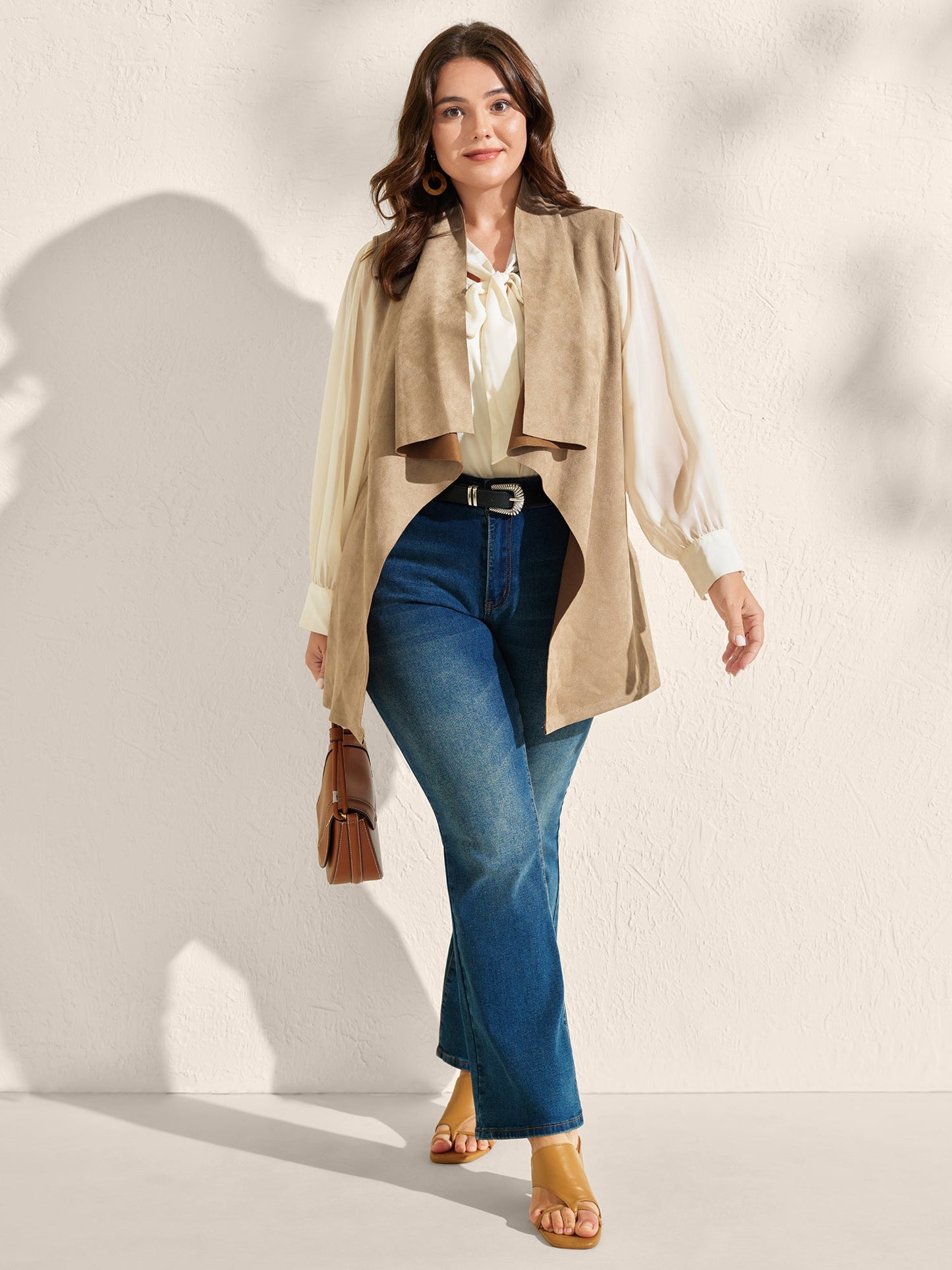 Suede Adjustable Waist Belt Vest