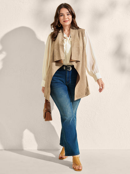 Suede Adjustable Waist Belt Vest