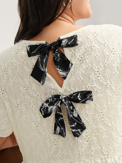 Back Bow Tie Textured Top
