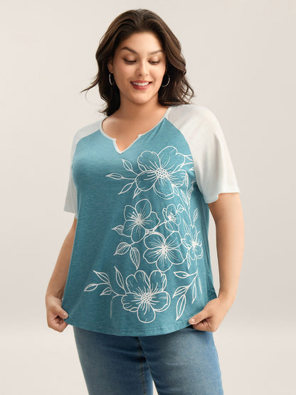 Supersoft Heather Split Neck T-Shirt