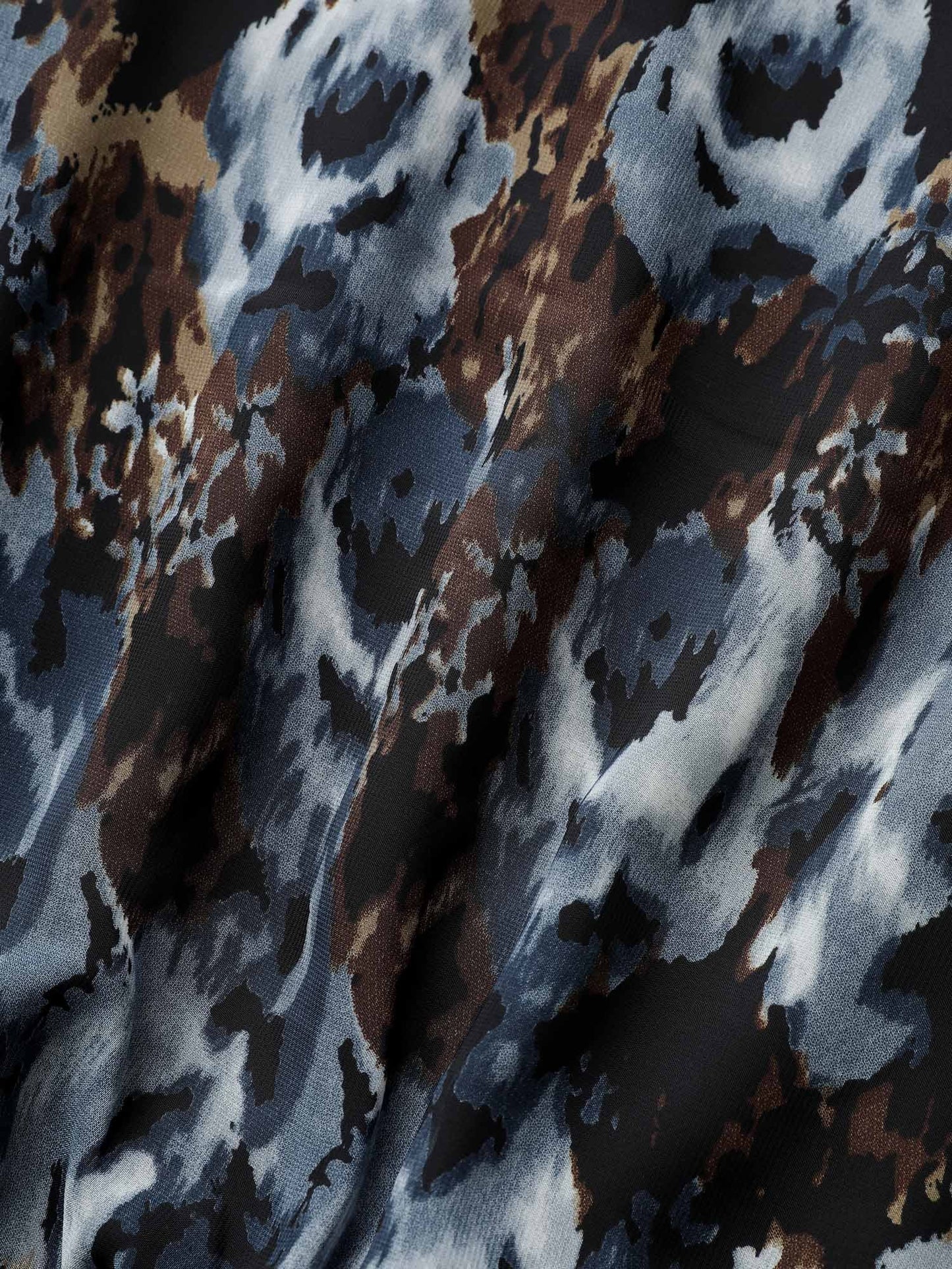 Pixel Flower Shirred Batwing Sleeve Blouse