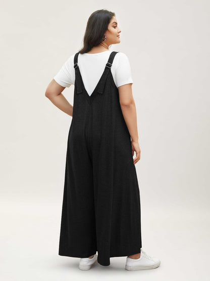 Supersoft Essentials Solid Pocket Adjustable Straps Jumpsuit