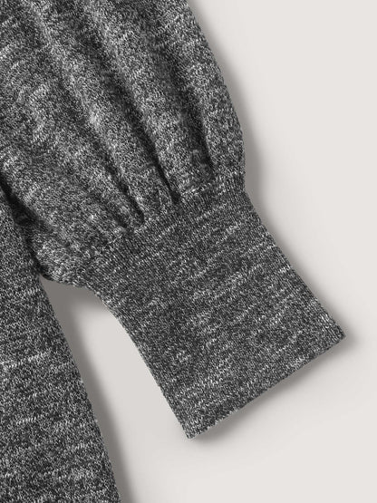 Hooded Heather Curvy Hem Lightweight Knit Cardigan