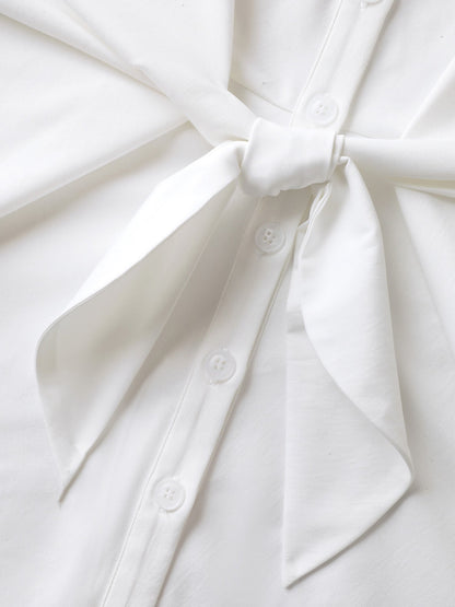 Knotted Front Asymmetrical Hem Blouse