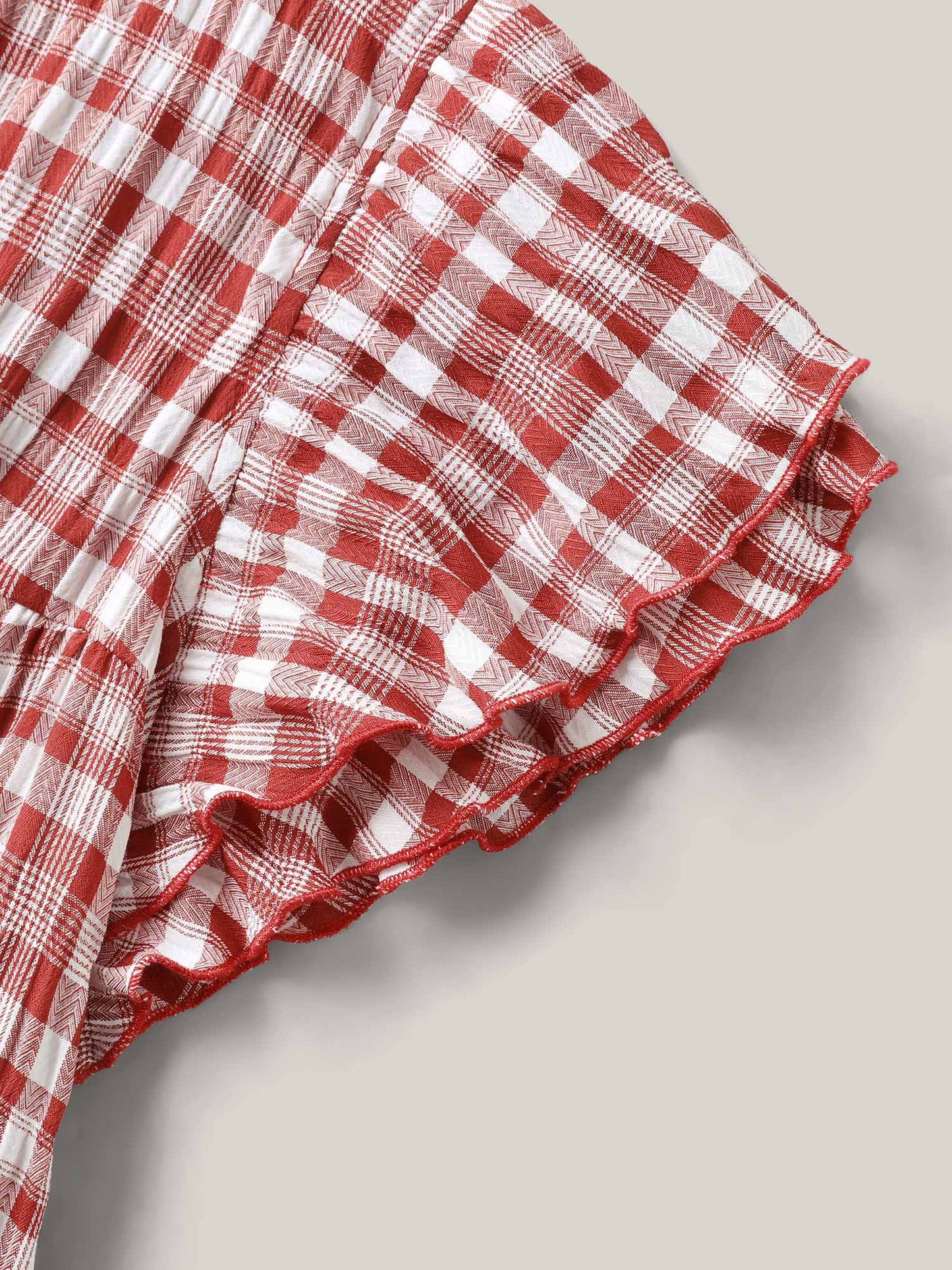 Sweet Plaid Pattern Pockets Midi Dress