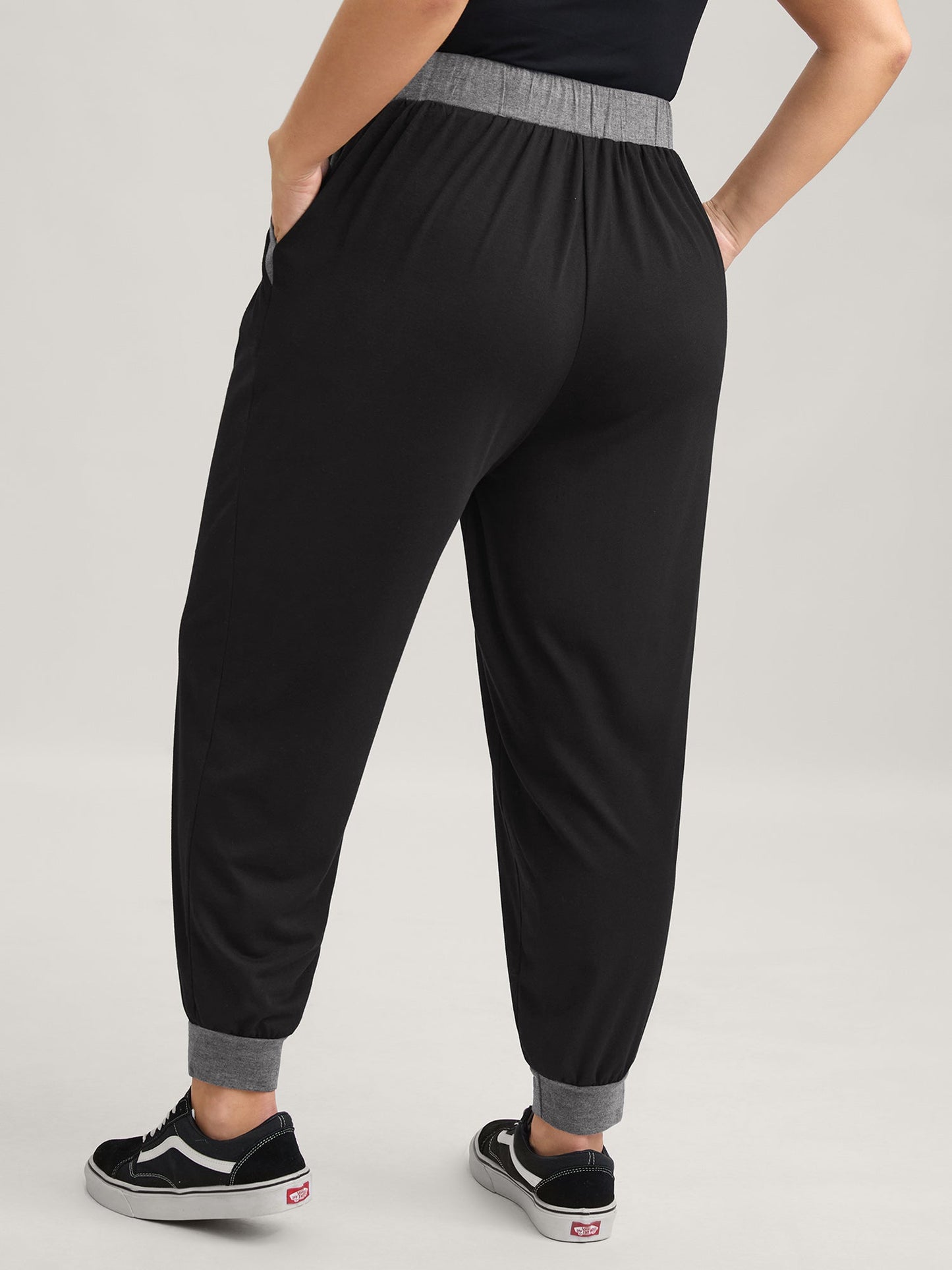 Contrast Drawstring Loungewear Bottoms