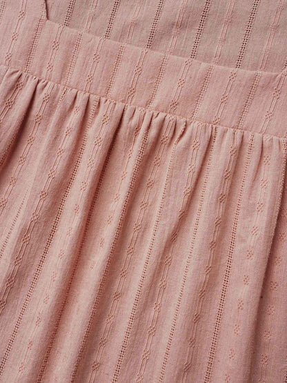 Cotton Square Neck Ruffled Sleeve Shirt