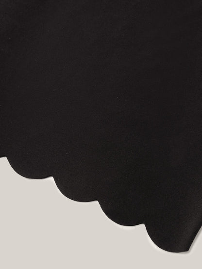 Scalloped Trim Stretchy Skinny-Fit Leggings