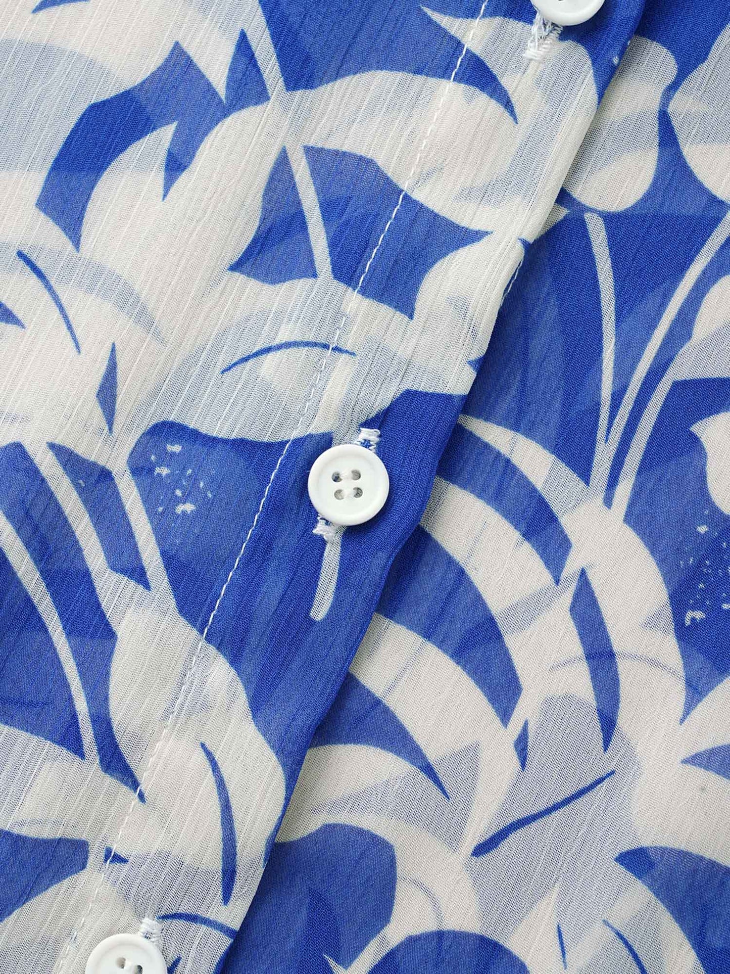 Silhouette Floral Print Shirt Collar Blouse