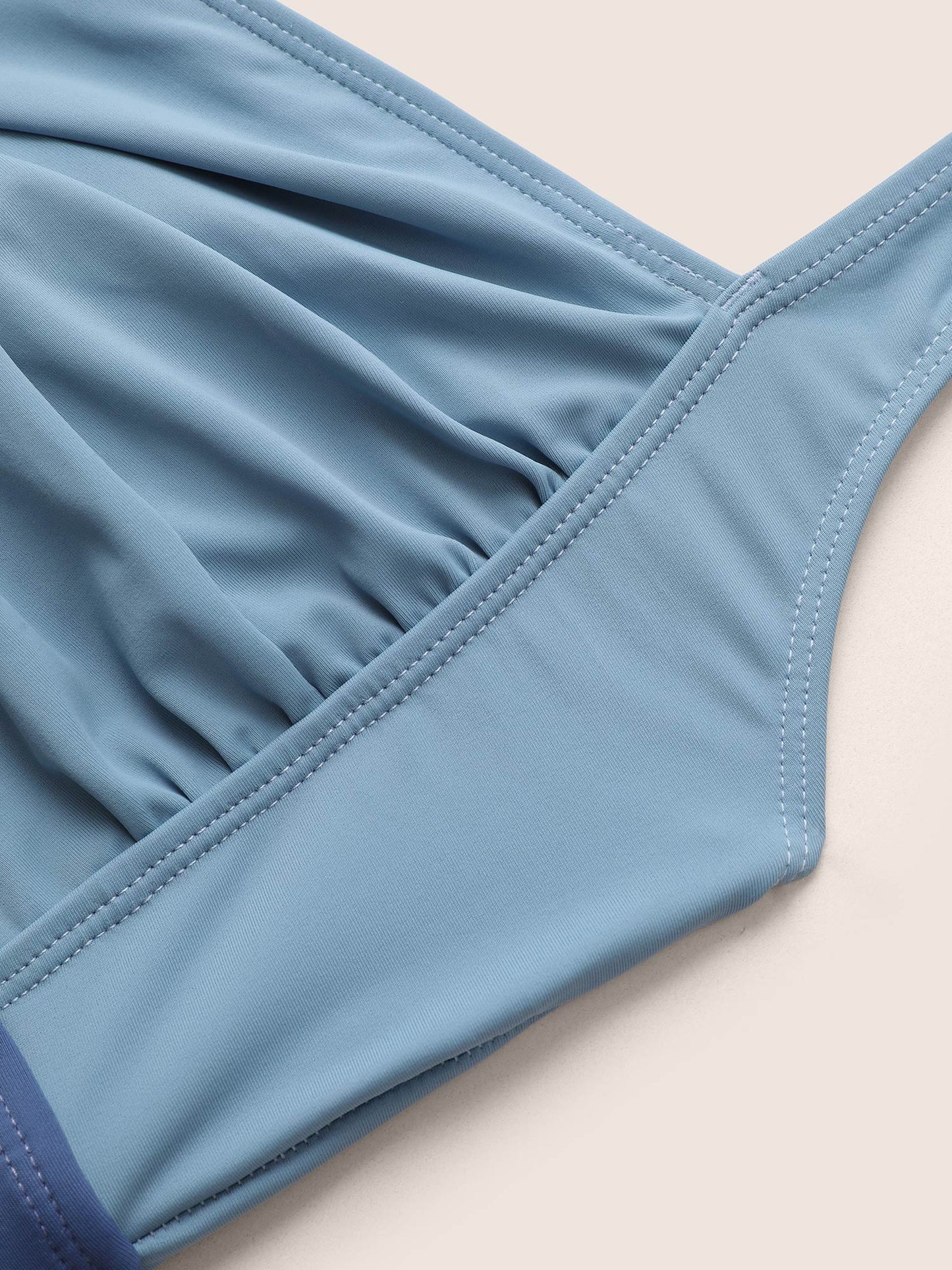 Contrast Twist Front Tummy-Control One Piece Swimsuit