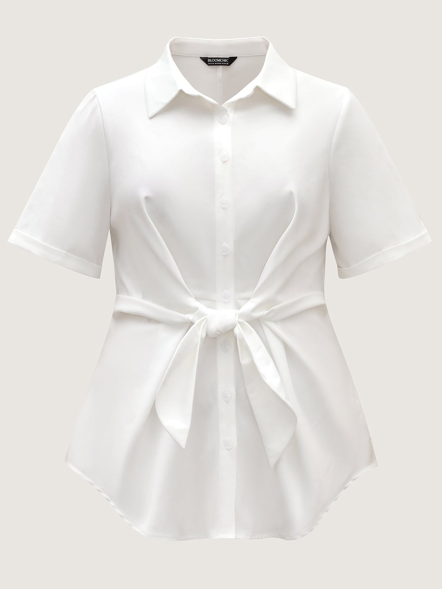 Knotted Front Asymmetrical Hem Blouse