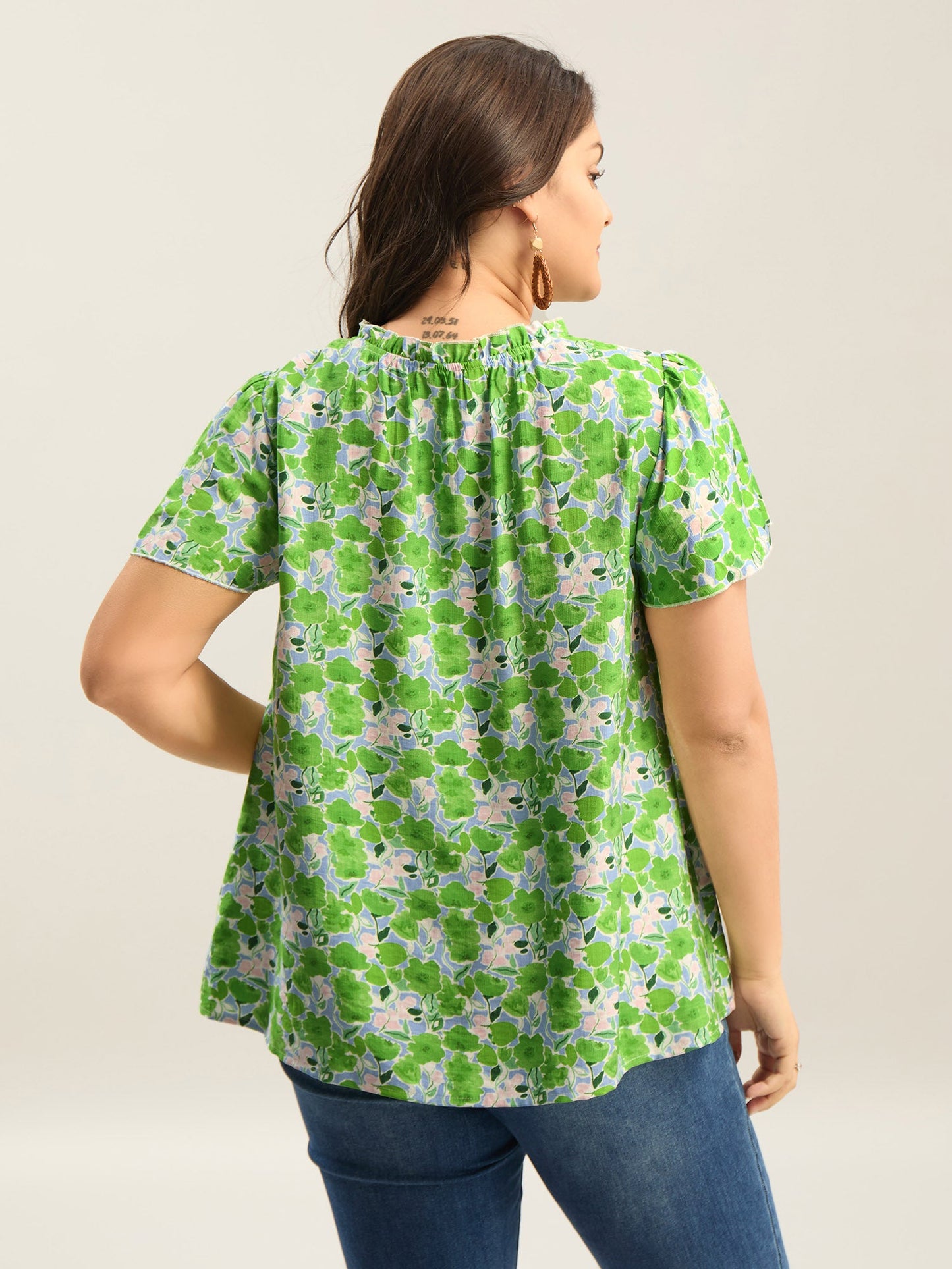 In Full Bloom Mock Neck Shirt