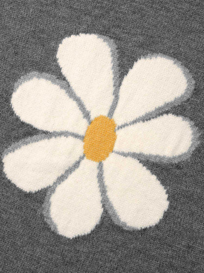 Floral Textured Crew Neck Pullover