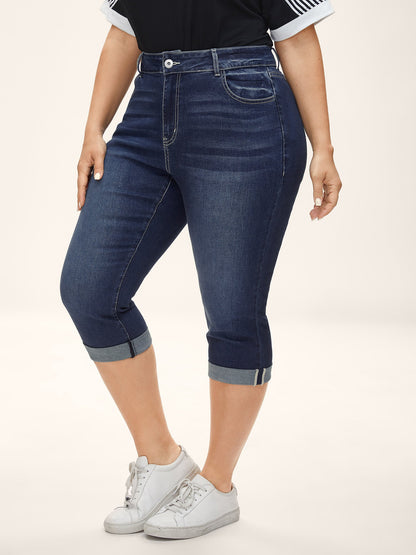 Whiskered Wash Crop Skinny-Fit Jeans
