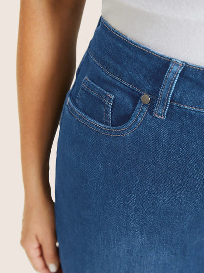 Very Stretchy High Rise Dark Wash Cropped Jeans