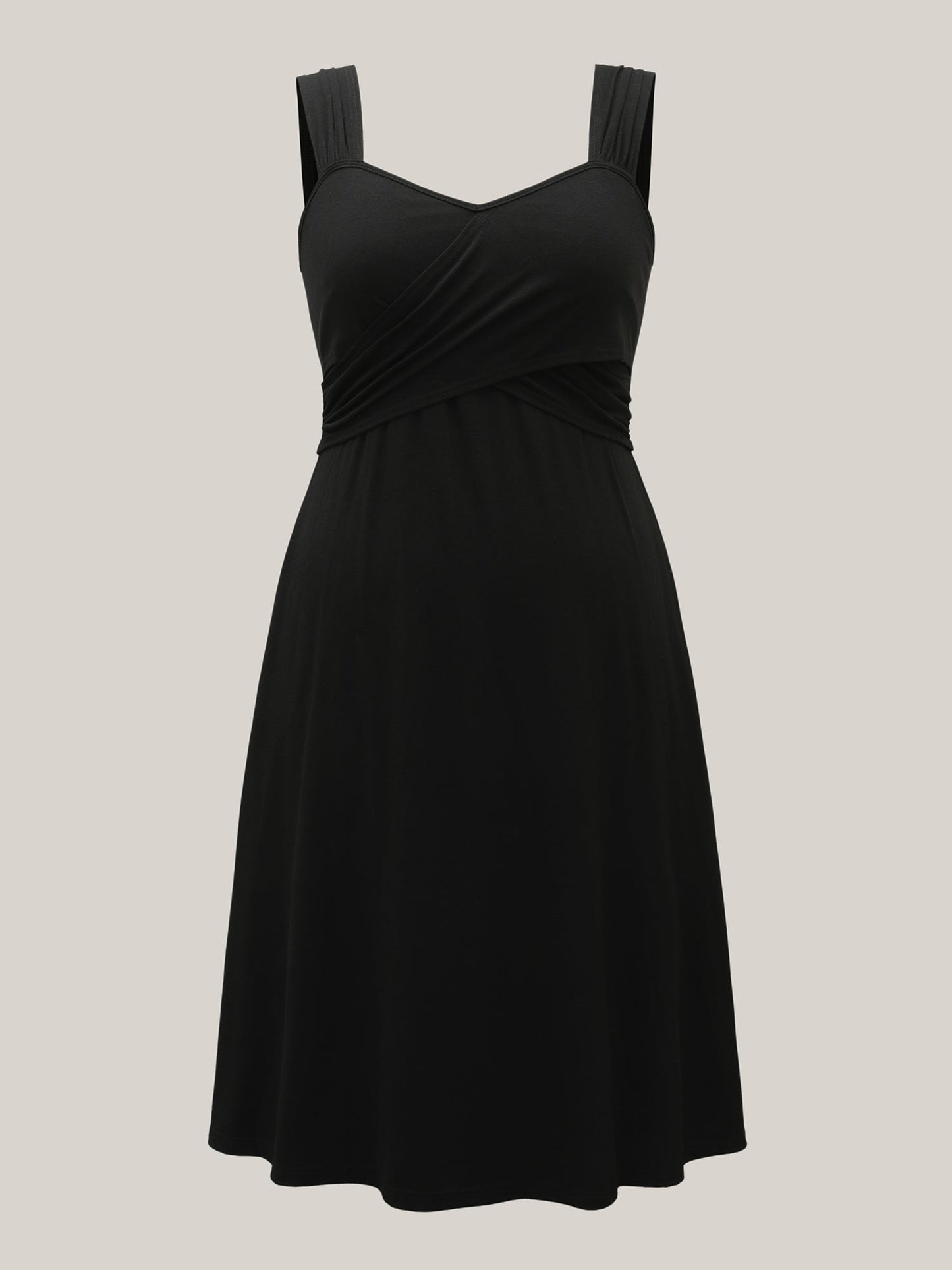 Crosswrap Bodice Pockets Midi Dress