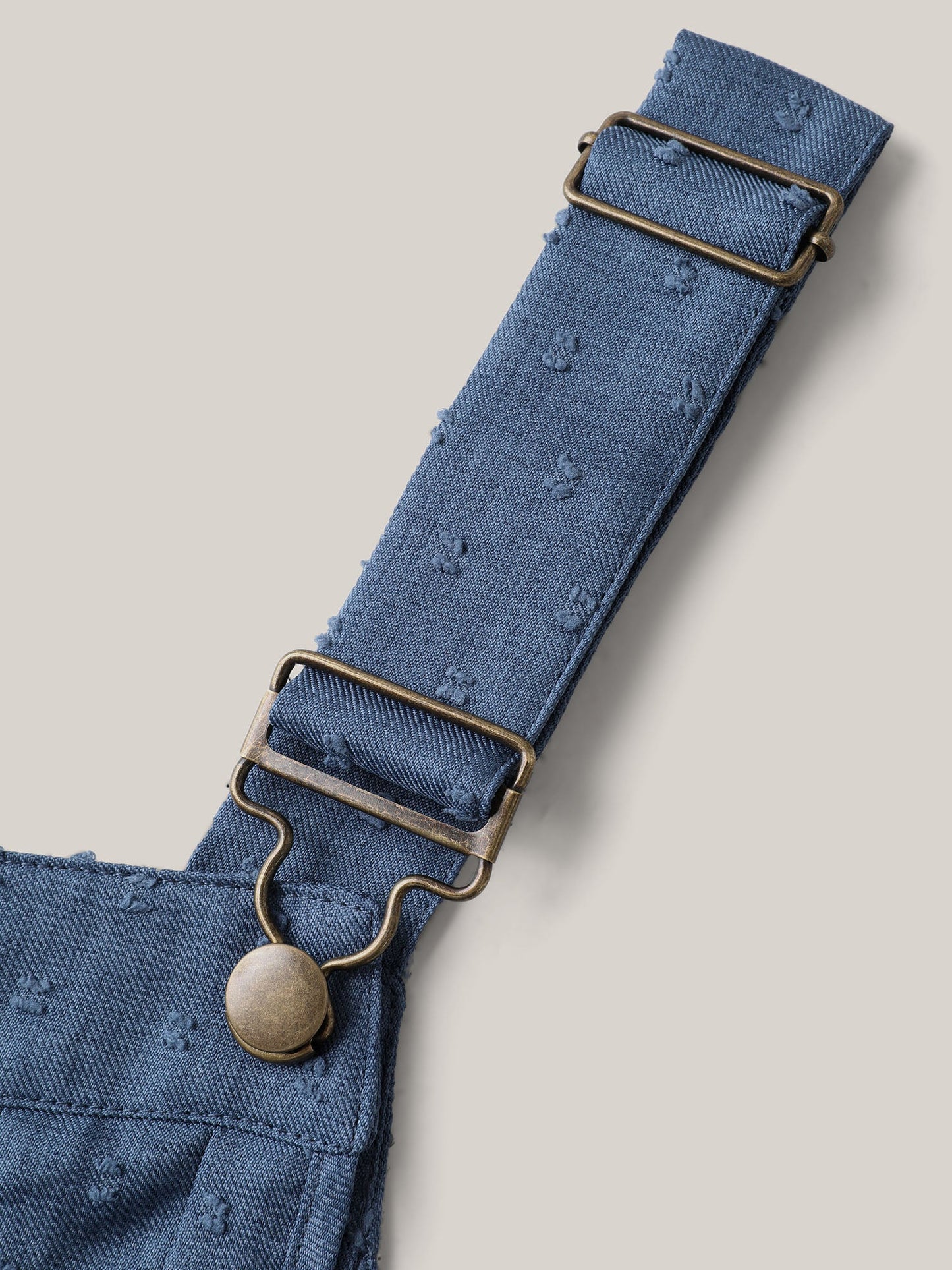 Textured Plicated Detail Overall Straps Jumpsuit