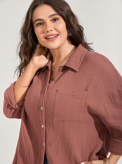 Pure Cotton Long Button Down Jacket