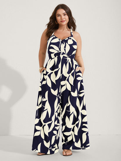 Silhouette Floral Print Sweetheart Jumpsuit
