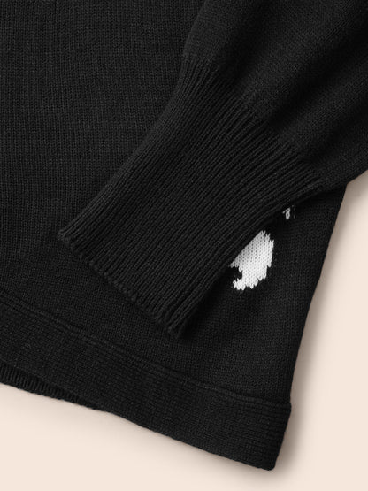 Happy Ghost Jacquard Arc Cardigan
