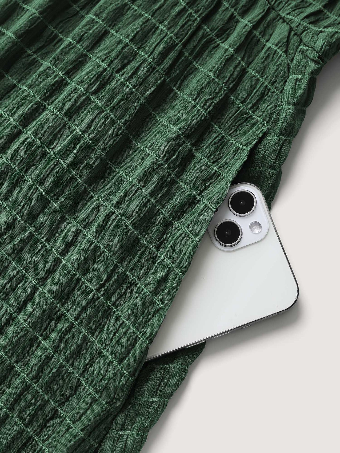 Textured Split Hem Waist-Tie Maxi Dress