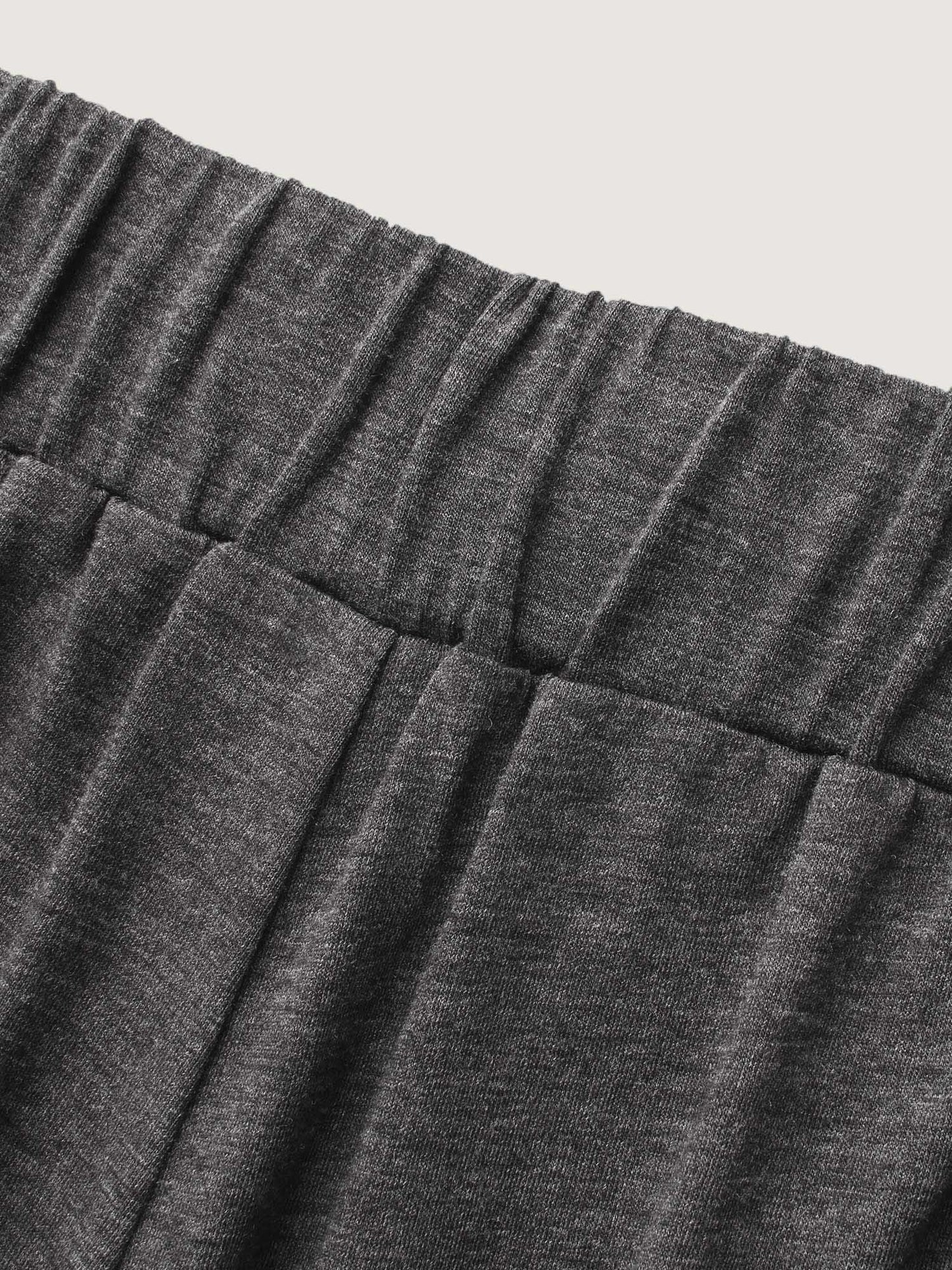 Solid Elastic Waist Wide Leg Lounge Bottoms