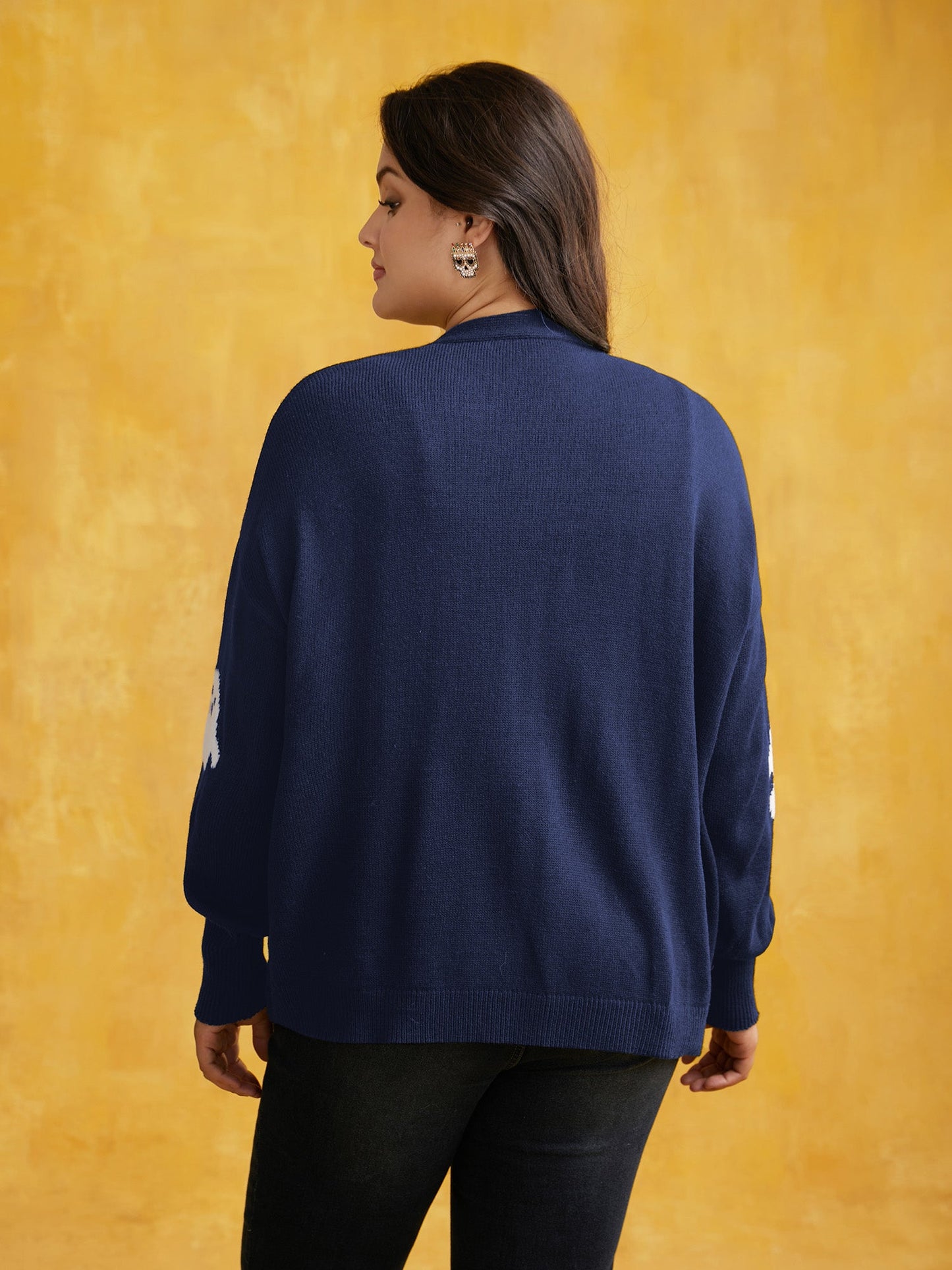 Happy Ghost Jacquard Arc Cardigan