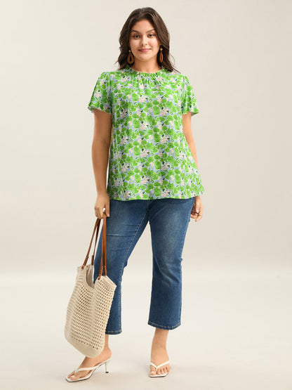 In Full Bloom Mock Neck Shirt