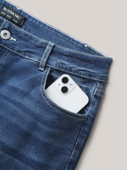 Whiskered Wash Crop Skinny-Fit Jeans