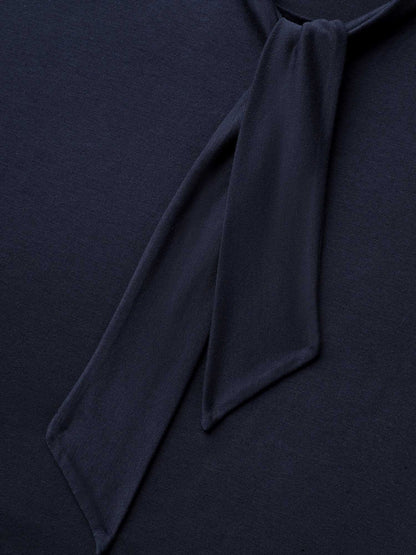 Knotted Neckline Fitted Sleeveless Blouse