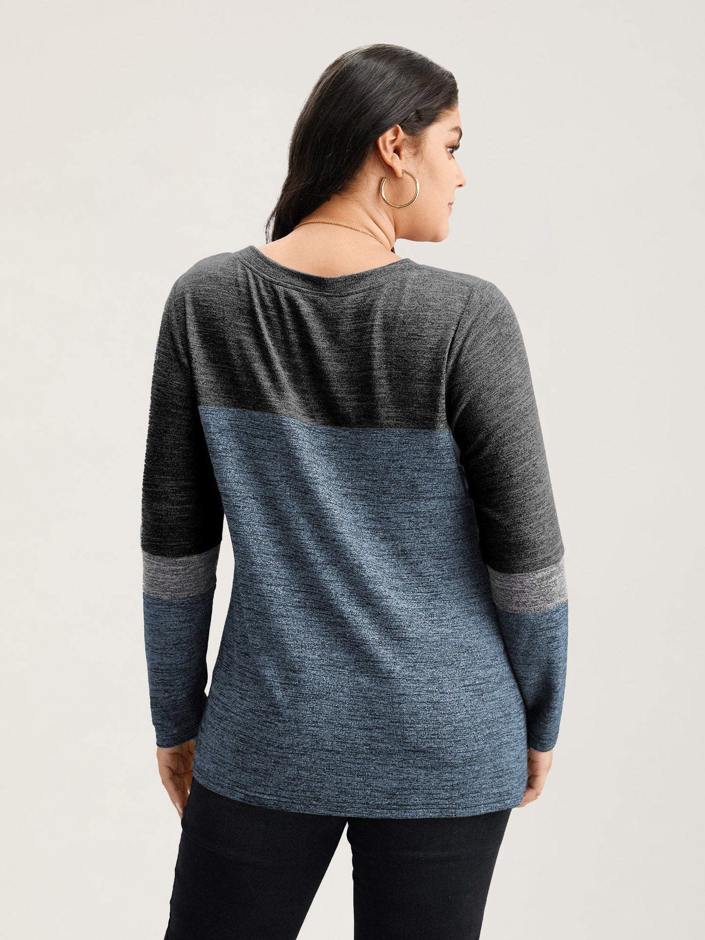 Heather Colorblock Contrast Crew Neck T-shirt