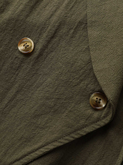 Cotton Waist Defining Drawstring Pocket Vest