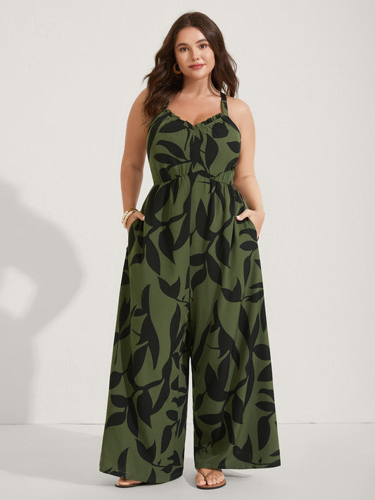 Silhouette Floral Print Sweetheart Jumpsuit