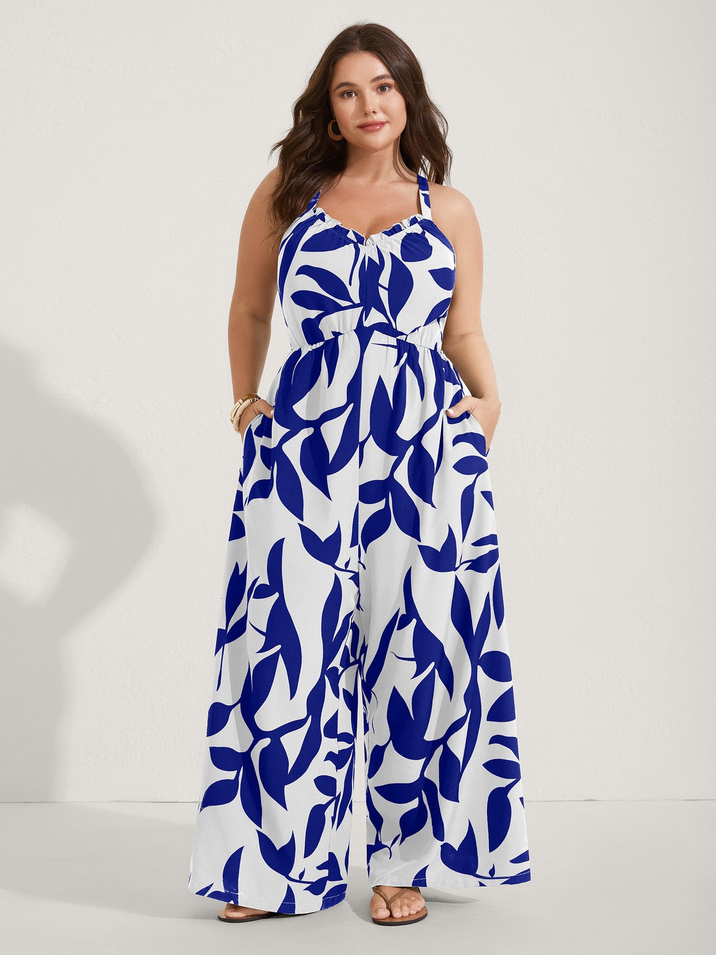 Silhouette Floral Print Sweetheart Jumpsuit