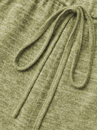 Elastic Waist Overlap Collar Lounge Jumpsuit