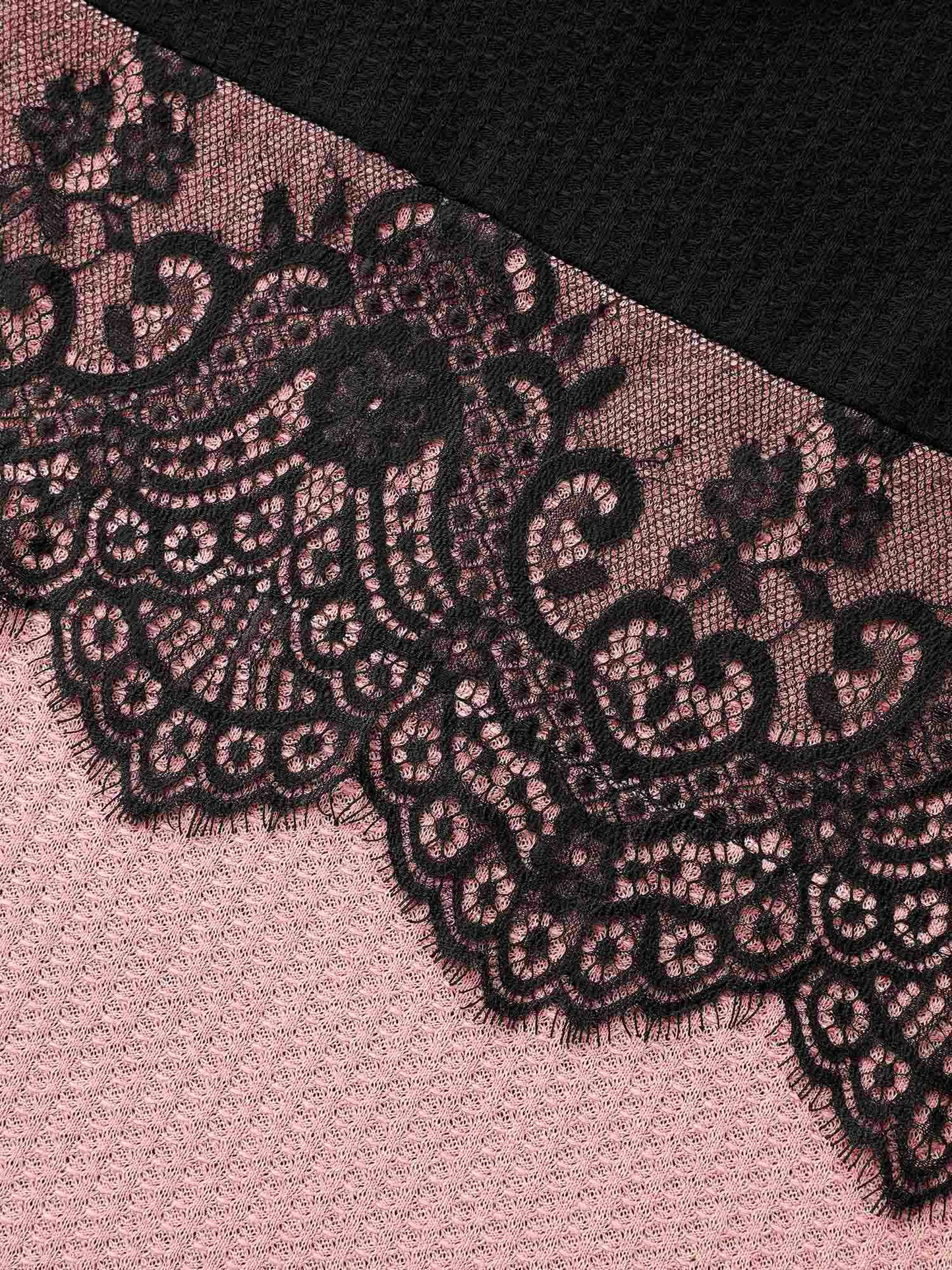 Crochet Lace Mesh Contrast Patchwork Top