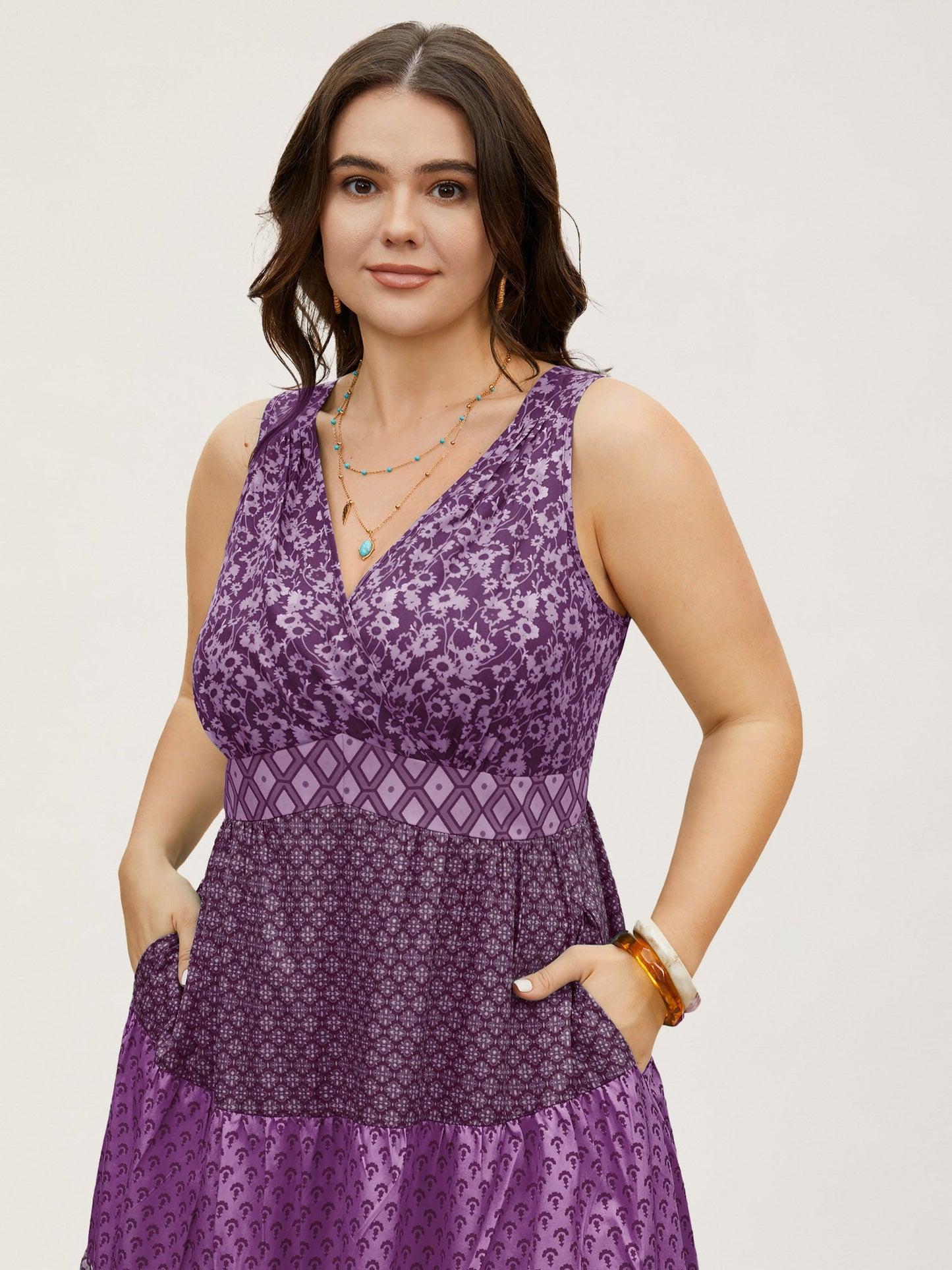 Bandana Patchwork Floral Sleeveless Dress