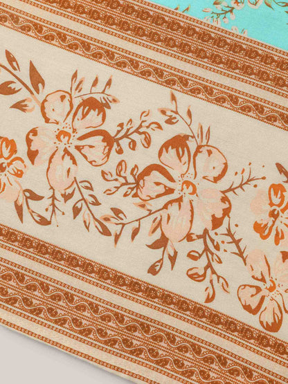 Boho Print Neck Ties Relaxed Fit Shirt