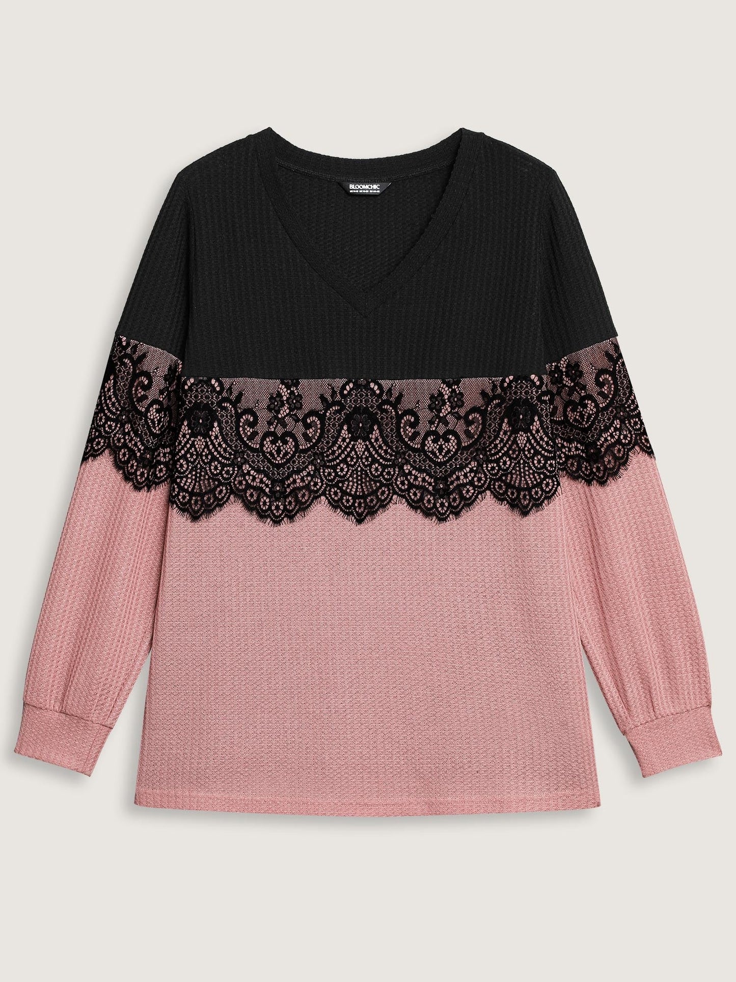 Crochet Lace Mesh Contrast Patchwork Top