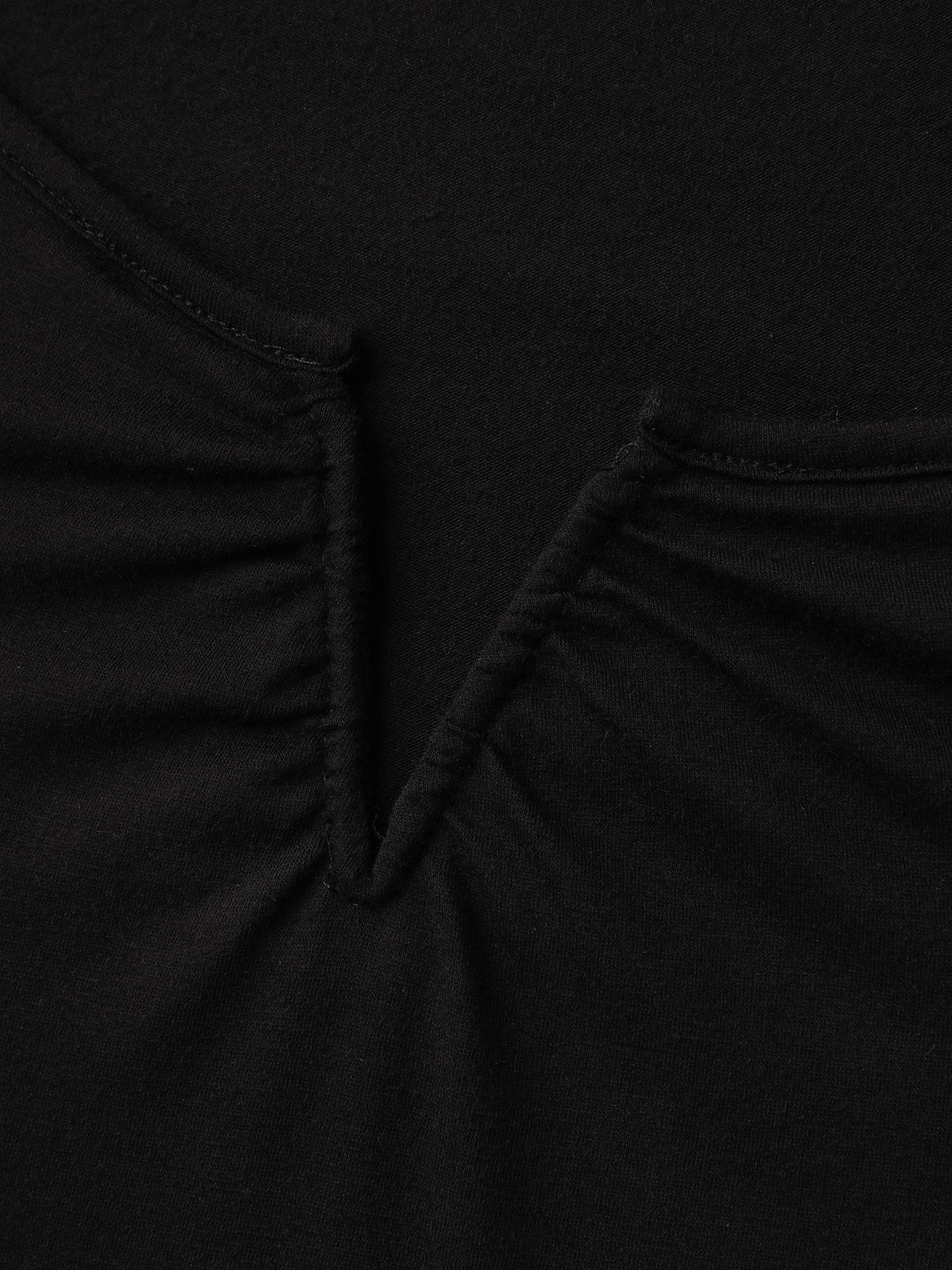 Cut-Out Embroidery Sleeve Solid T-Shirt