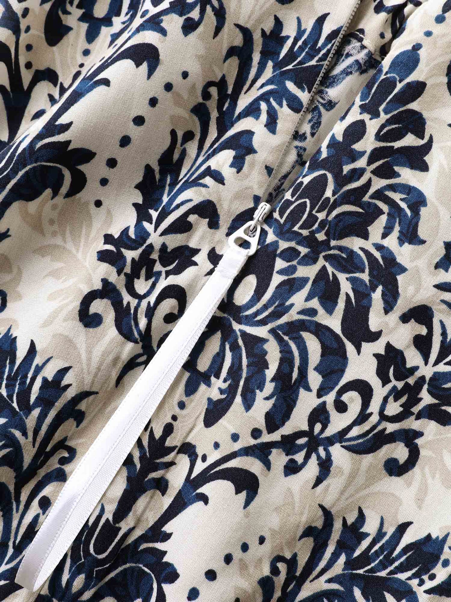 Rayon Damask Print Stretchy Waist Jumpsuit